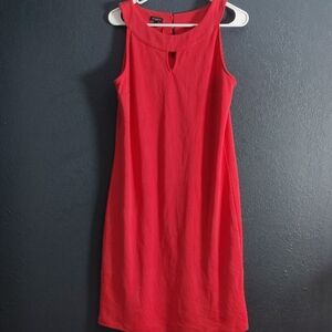 Talbots Red Sleeveless Jersey Cotton  Shift Dress